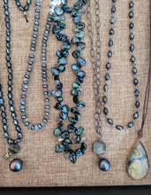 Load image into Gallery viewer, Teal Keishi Pearl Labradorite Necklace