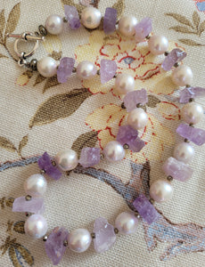 Ametrine Baroque Pearl Statement Necklace