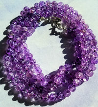 Load image into Gallery viewer, Amethyst Hand Carved Flower Convertible Necklace/Bracelet