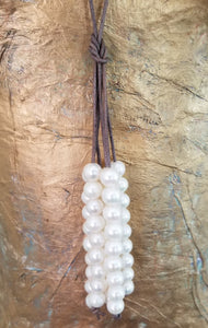 freshwater pearl and leather jewelry