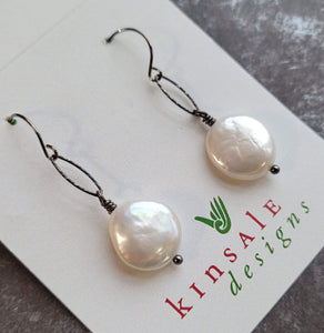coin pearl earrings