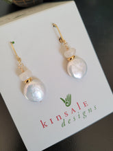 Load image into Gallery viewer, Agate Coin Pearl Earrings