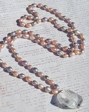 Load image into Gallery viewer, Pastel Pearl Rutilated Crystal Quartz Necklace