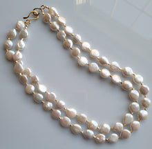 Load image into Gallery viewer, Classic Double Coin Pearl Necklace