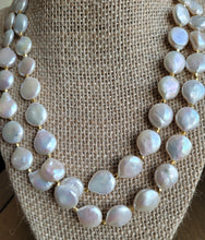 Load image into Gallery viewer, Classic Double Coin Pearl Necklace