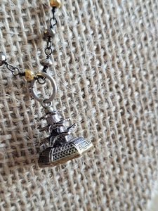 Vintage Pagoda Pyrite Necklace
