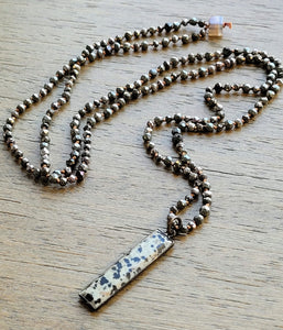 Pyrite and Dalmation Jasper Necklace