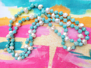 Amazonite and Thorn Pearl Necklace