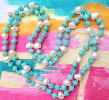 Load image into Gallery viewer, Amazonite and Thorn Pearl Necklace