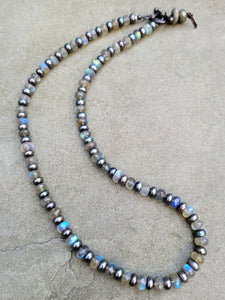 Glowing Labradorite Pearl Necklace
