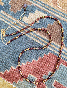 Delicate Garnet and Pearl Necklace