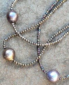 Pyrite and Pearl Necklace