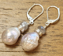 Load image into Gallery viewer, Gray Baroque Pearl Earrings