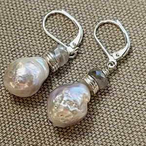 Gray Baroque Pearl Earrings