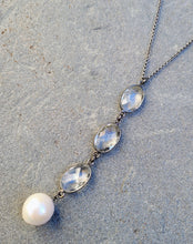 Load image into Gallery viewer, Crystal Quartz Pearl Drop Necklace