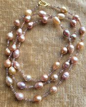 Load image into Gallery viewer, Natural Baroque Pearl Moonstone Wrap Necklace