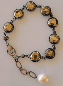 Pyrite Chain Adjustable Bracelet