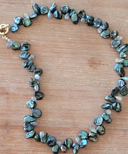 Load image into Gallery viewer, Teal Keishi Pearl Labradorite Necklace