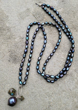 Load image into Gallery viewer, Faceted Teal Pearl Labradorite Necklace