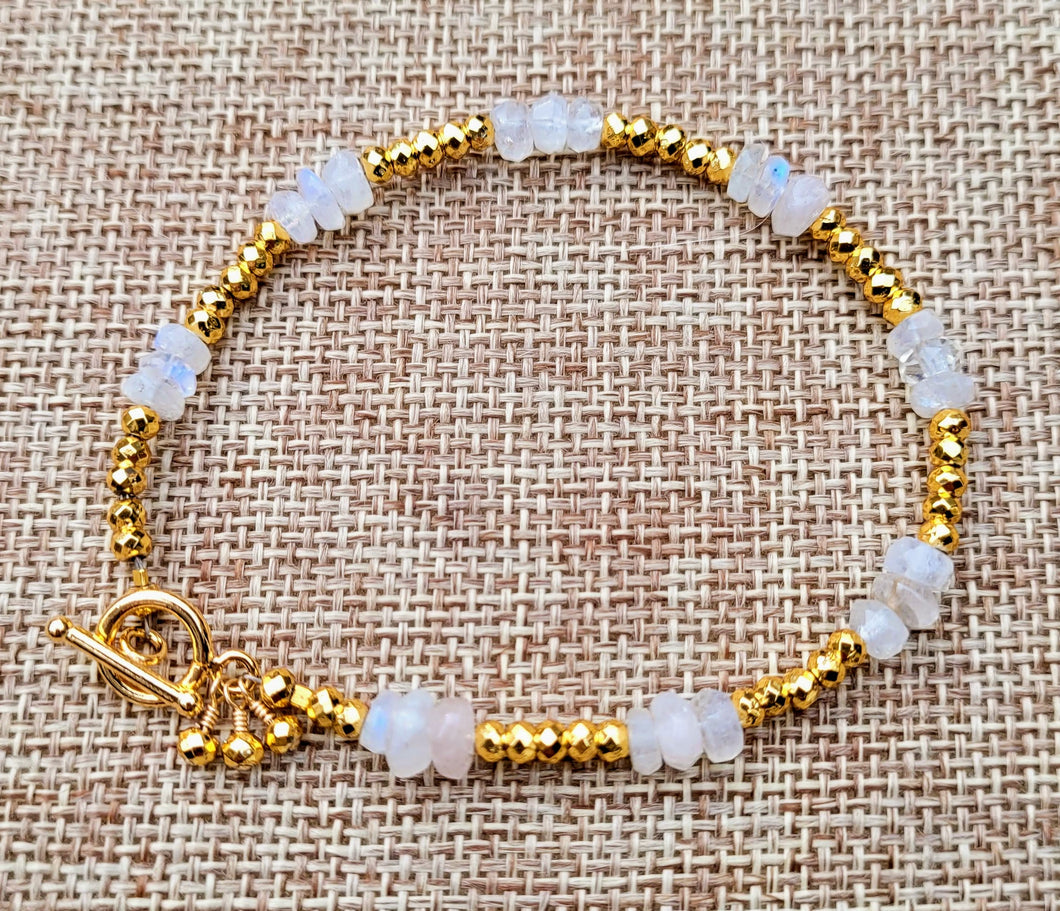 Rainbow Moonstone Stack Bracelet