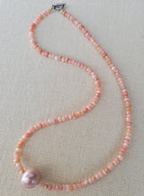 Load image into Gallery viewer, Pink Peruvian Opal Single Pearl Necklace