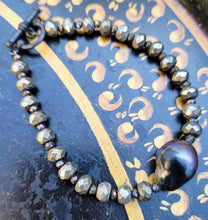 Load image into Gallery viewer, Pyrite Peacock Edison Pearl Bracelet