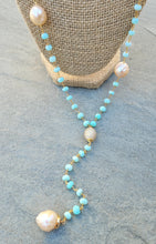 Load image into Gallery viewer, Blue Peruvian Opal Baroque Pearl Necklace