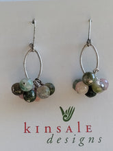 Load image into Gallery viewer, Watermelon Tourmaline Cluster Earrings