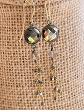 Load image into Gallery viewer, Pyrite Cluster Dangle Earrings