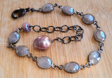 Load image into Gallery viewer, Chocolate Moonstone Pearl Bracelet