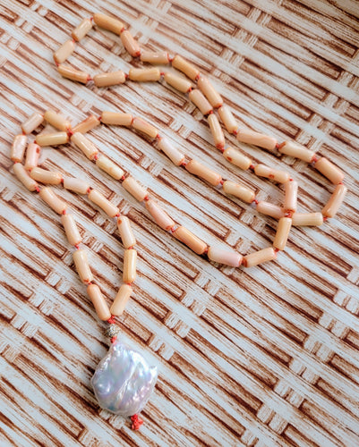 Coral Coin Necklace